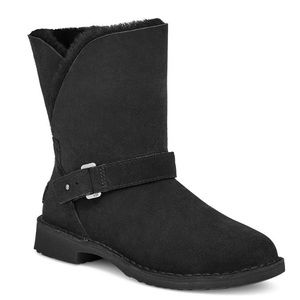 UGG Black Syden Genuine Shearling Lined Booties Sz 5 US